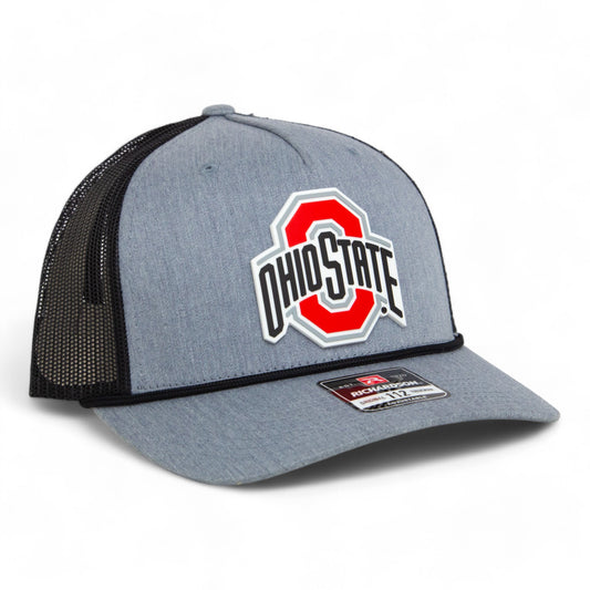 Ohio State Buckeyes 3D Snapback Trucker Rope Hat- Heather Grey/ Black