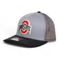 Ohio State Buckeyes 3D Snapback Trucker Hat- Grey/ Charcoal/ Black