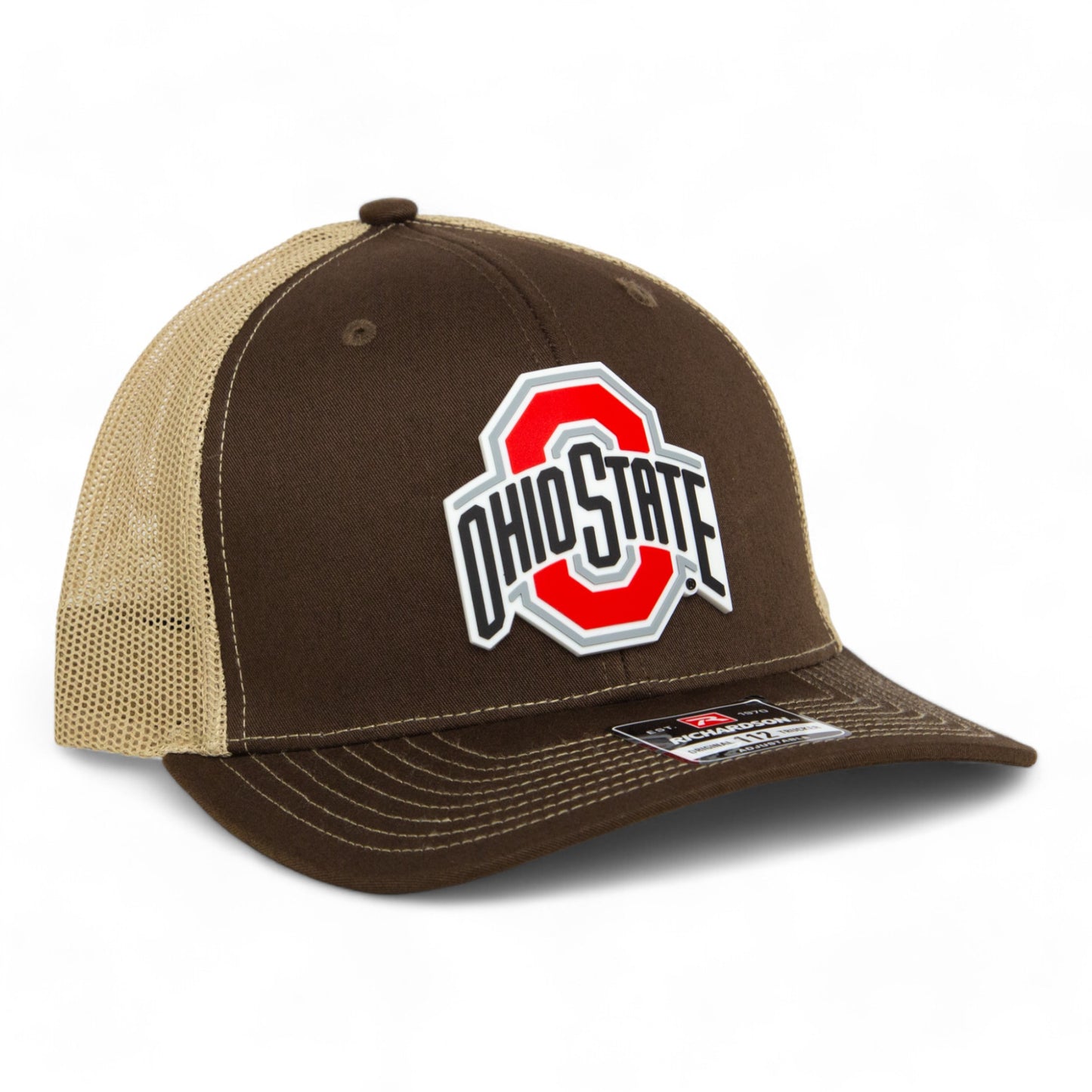 Ohio State Buckeyes 3D Snapback Trucker Hat- Brown/ Tan