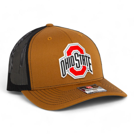 Ohio State Buckeyes 3D Snapback Trucker Hat- Caramel/ Black