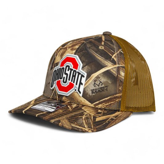 Ohio State Buckeyes 3D Snapback Trucker Hat- Realtree Max 7/ Buck