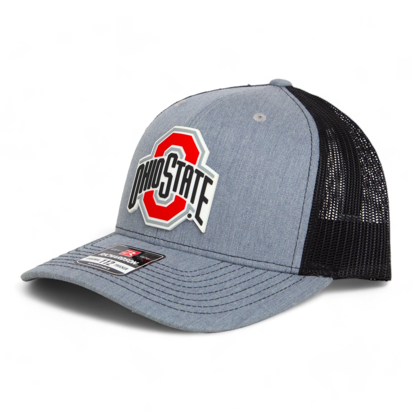 Ohio State Buckeyes 3D Snapback Trucker Hat- Heather Grey/ Black