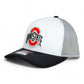 Ohio State Buckeyes 3D Snapback Trucker Hat- White/ Silver/ Black