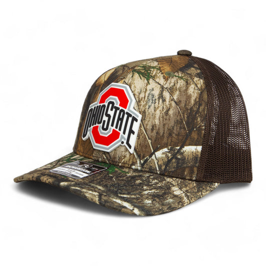 Ohio State Buckeyes 3D Snapback Trucker Hat- Realtree Edge/ Brown