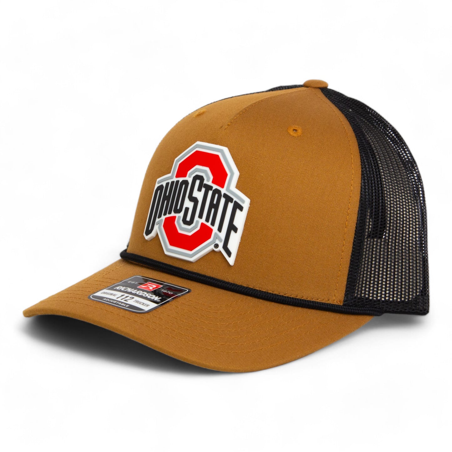 Ohio State Buckeyes 3D Snapback Trucker Rope Hat- Caramel/ Black