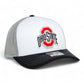 Ohio State Buckeyes 3D Snapback Trucker Hat- White/ Silver/ Black