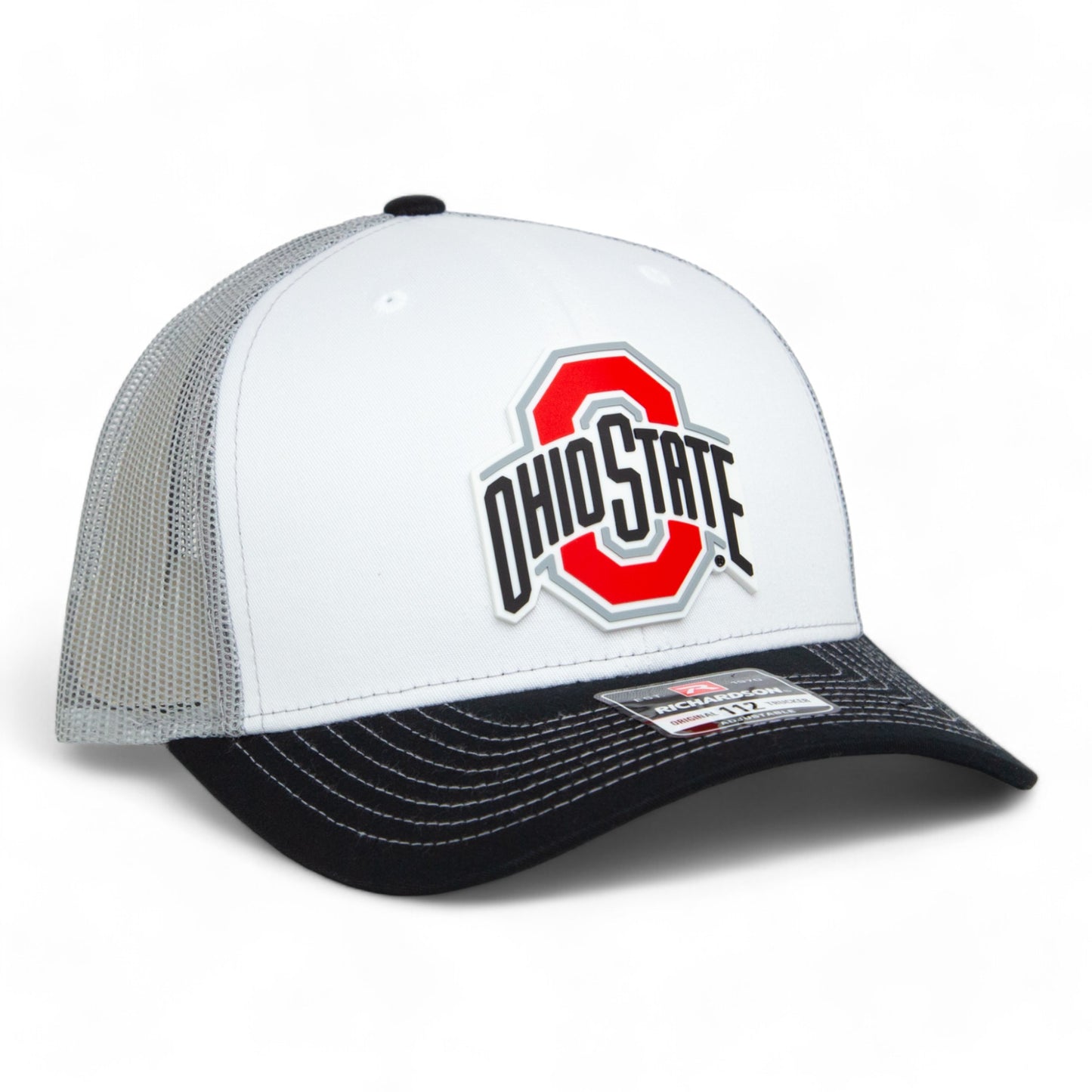 Ohio State Buckeyes 3D Snapback Trucker Hat- White/ Silver/ Black