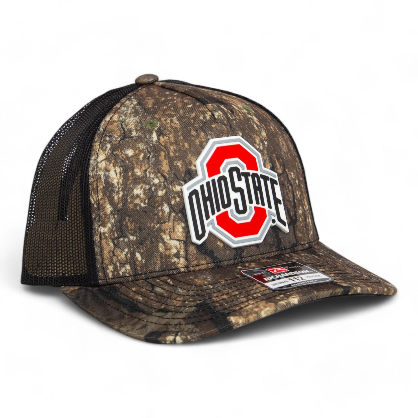 Ohio State Buckeyes 3D Snapback Trucker Hat- Realtree Timber/ Black