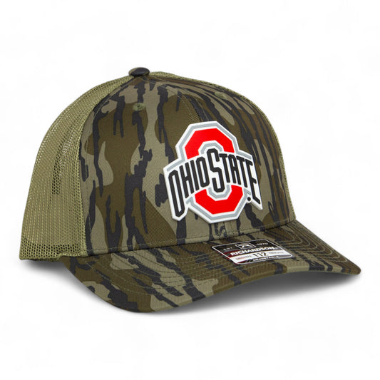 Ohio State Buckeyes 3D Snapback Trucker Hat- Mossy Oak Bottomland/ Loden