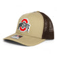 Ohio State Buckeyes 3D Snapback Trucker Hat- Tan/ Coffee