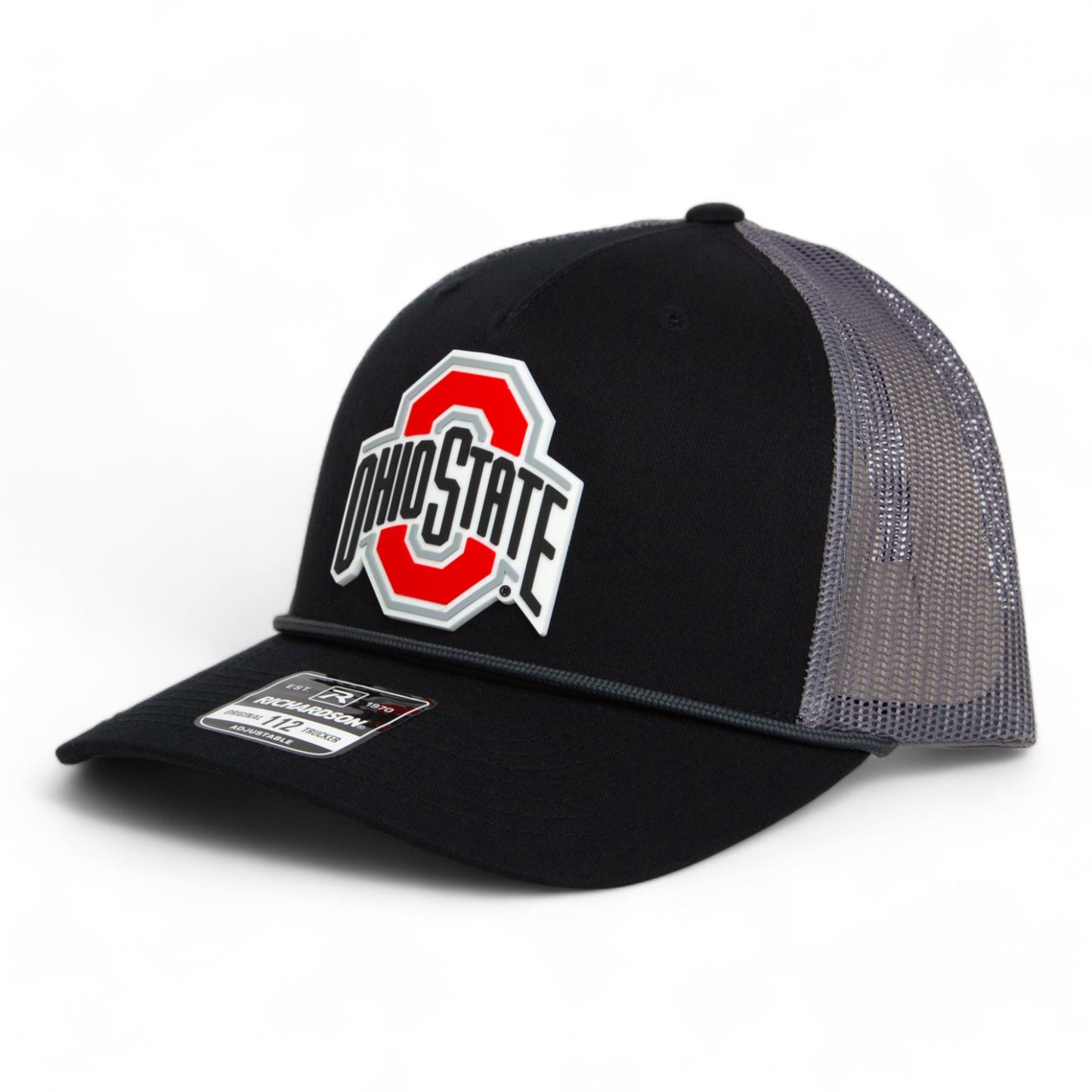 Ohio State Buckeyes 3D Snapback Trucker Rope Hat- Black/ Charcoal