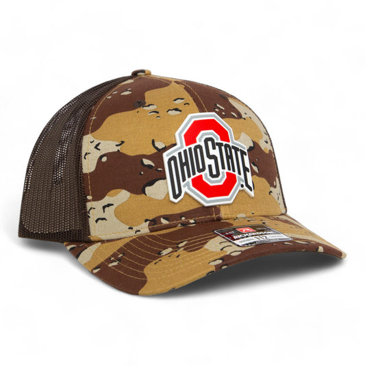 Ohio State Buckeyes 3D Snapback Trucker Hat- Desert Camo/ Brown