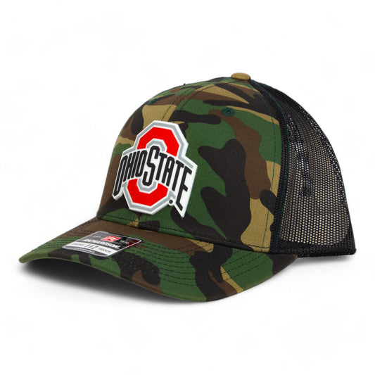 Ohio State Buckeyes 3D Snapback Trucker Hat- Army Camo/ Black