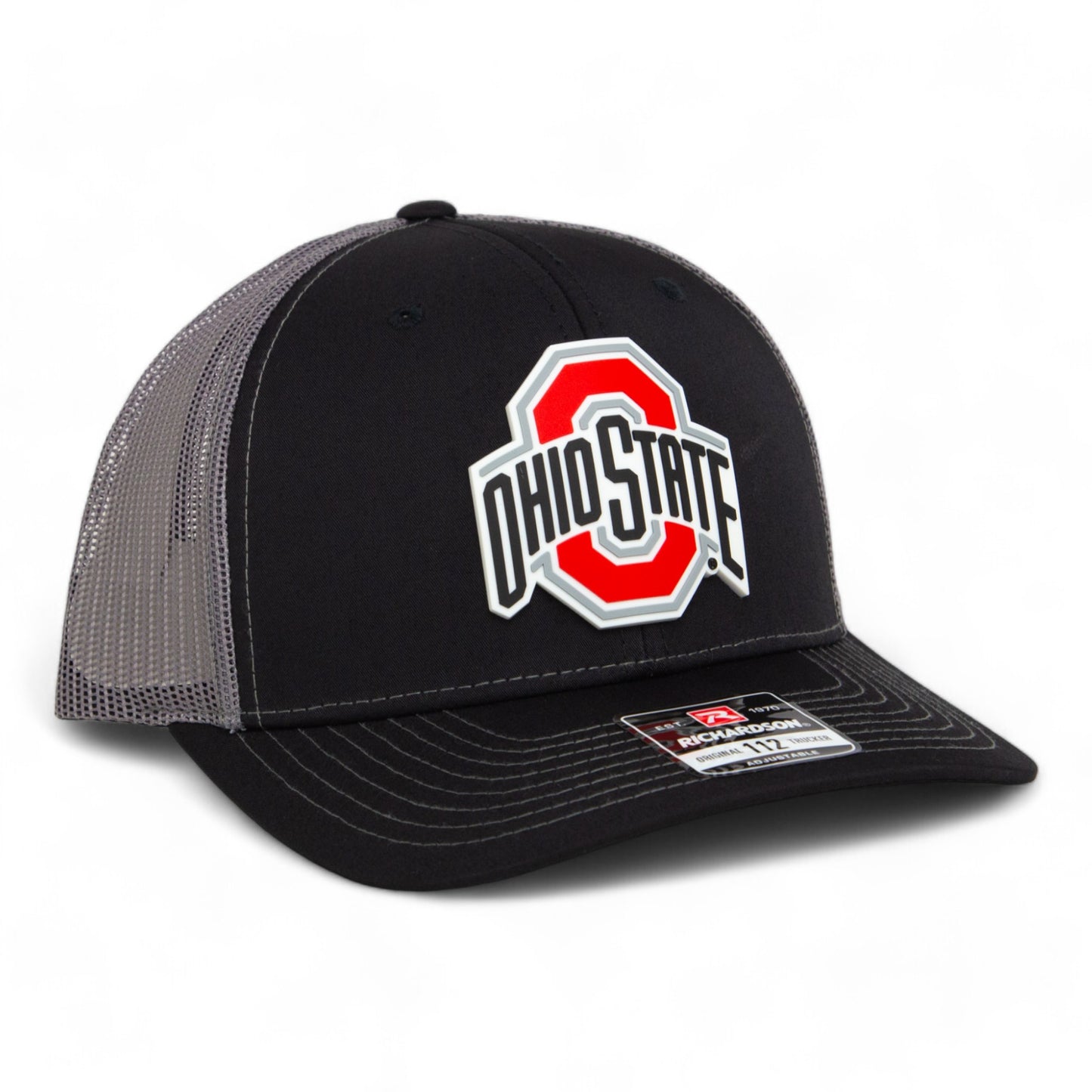 Ohio State Buckeyes 3D Snapback Trucker Hat- Black/ Charcoal