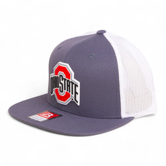 Ohio State Buckeyes 2025 CFP National Championship 3D Wool Blend Flat Bill Hat- Charcoal/ White