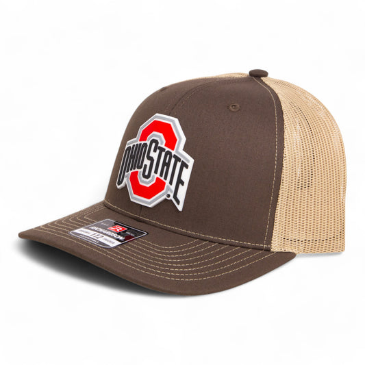 Ohio State Buckeyes 2025 CFP National Championship 3D Snapback Trucker Hat- Brown/ Tan