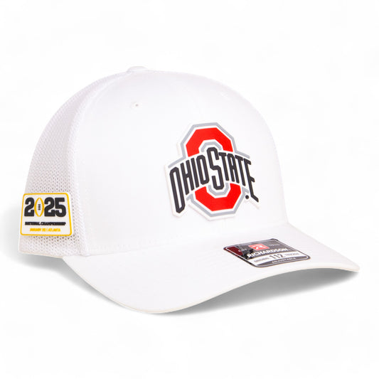 Ohio State Buckeyes 2025 CFP National Championship 3D Snapback Trucker Hat- White