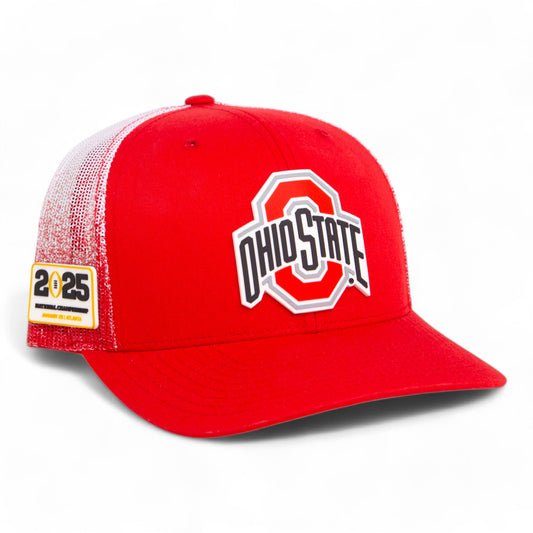 Ohio State Buckeyes 2025 CFP National Championship 3D Snapback Trucker Hat- Red Fade