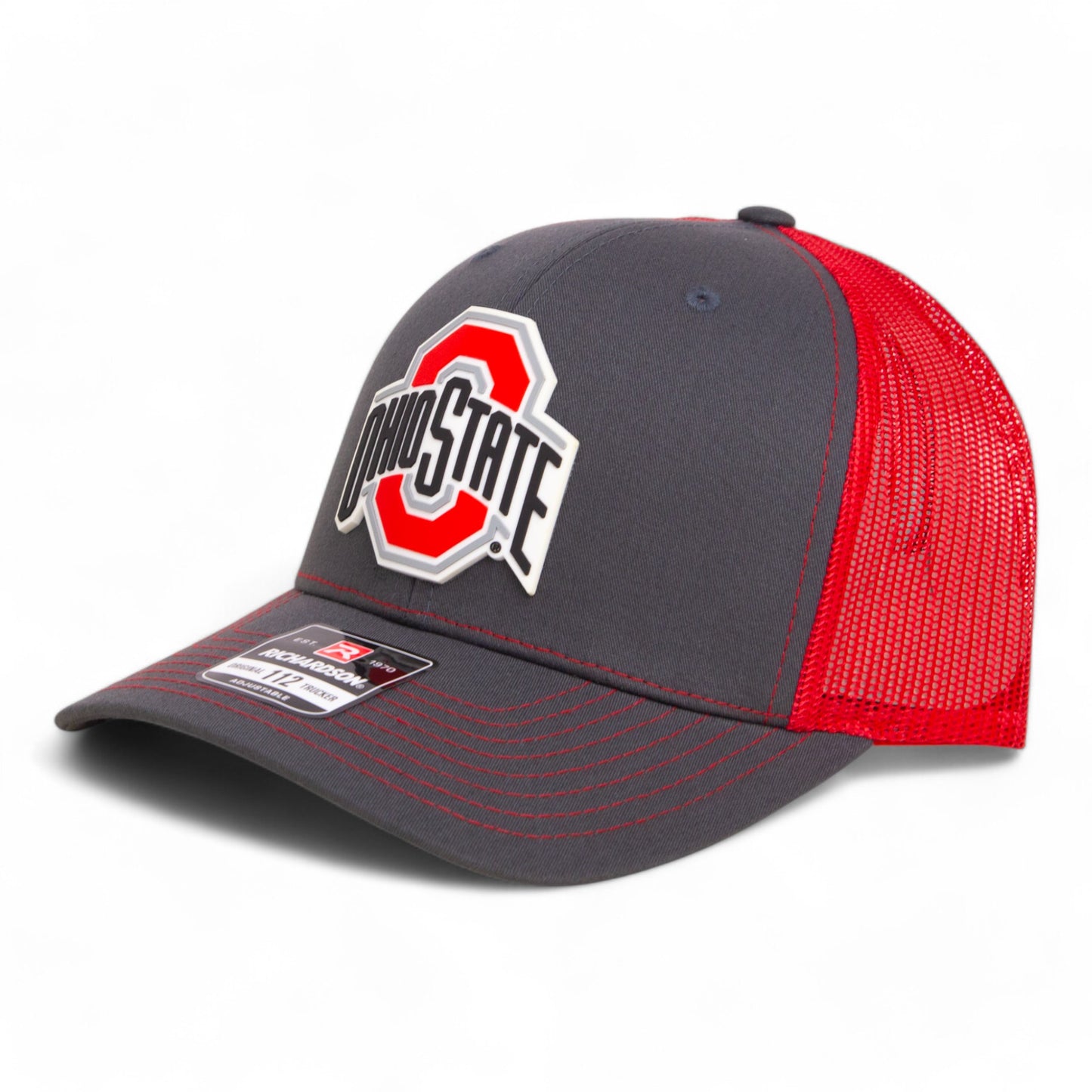 Ohio State Buckeyes 2025 CFP National Championship 3D Snapback Trucker Hat- Charcoal/ Red