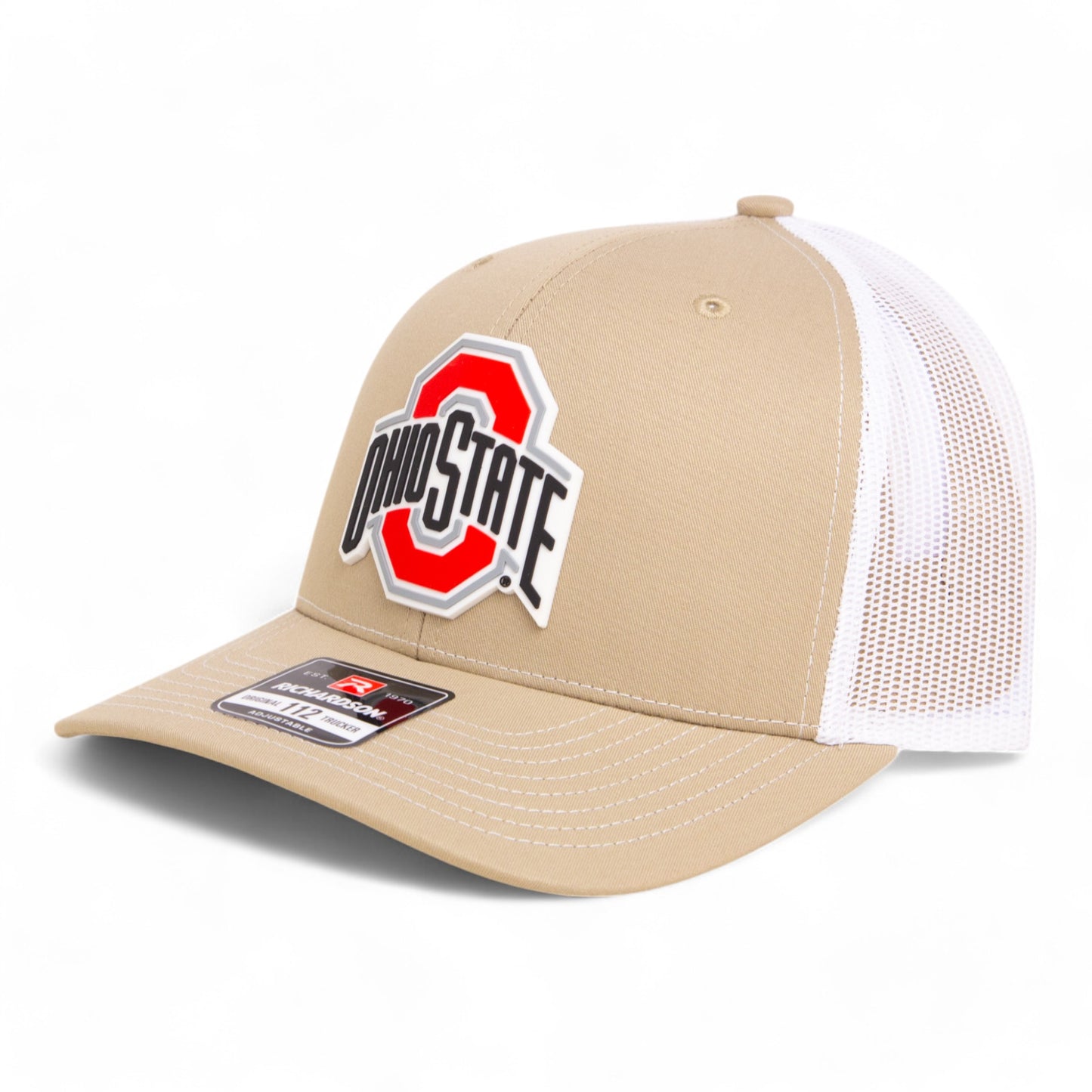 Ohio State Buckeyes 2025 CFP National Championship 3D Snapback Trucker Hat- Tan/ White