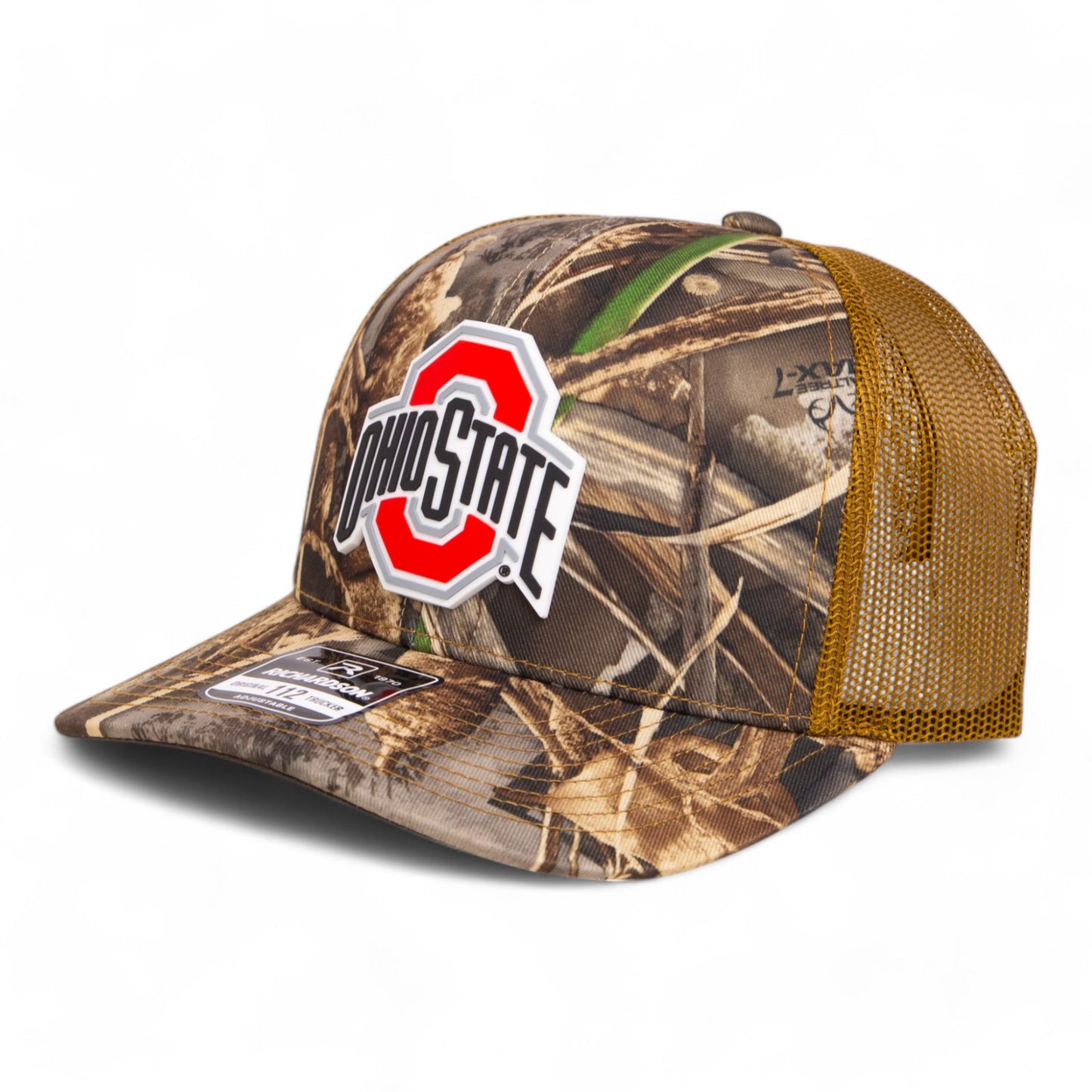 Ohio State Buckeyes 2025 CFP National Championship 3D Snapback Trucker Hat- Realtree Max 7/ Buck