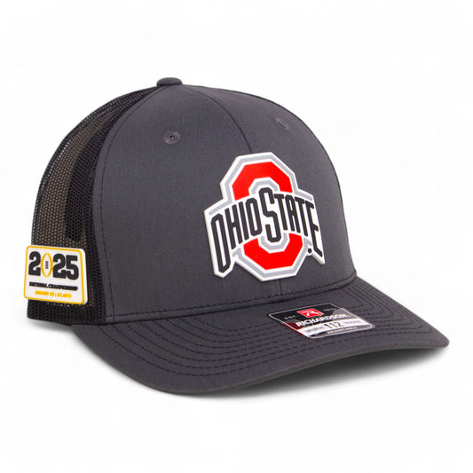 Ohio State Buckeyes 2025 CFP National Championship 3D Snapback Trucker Hat- Charcoal/ Black