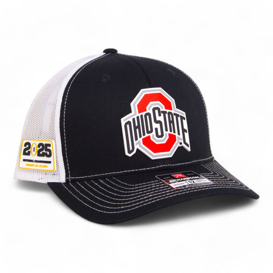 Ohio State Buckeyes 2025 CFP National Championship 3D Snapback Trucker Hat- Black/ White