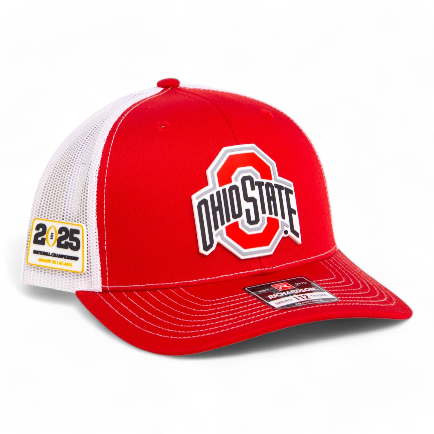 Ohio State Buckeyes 2025 CFP National Championship 3D Snapback Trucker Hat- Red/ White