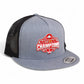 Ohio State Buckeyes 2024 CFP National Champions 3D YP Snapback Flat Bill Trucker Hat- Heather Grey/ Black