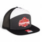 Ohio State Buckeyes 2024 CFP National Champions 3D Snapback Seven-Panel Flat Bill Trucker Hat- Charcoal/ Black/ White