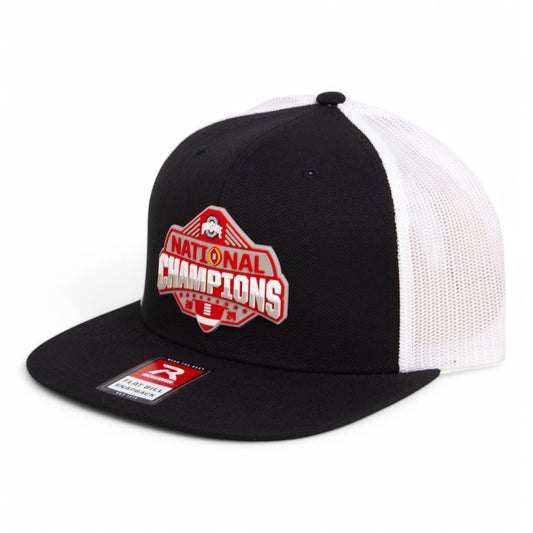 Ohio State Buckeyes 2024 CFP National Champions 3D Wool Blend Flat Bill Hat- Black/ White