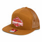 Ohio State Buckeyes 2024 CFP National Champions 3D Snapback Seven-Panel Flat Bill Trucker Hat- Caramel