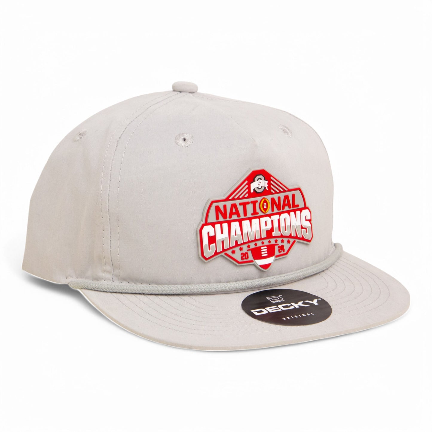 Ohio State Buckeyes 2024 CFP National Champions 3D Classic Rope Hat- Grey