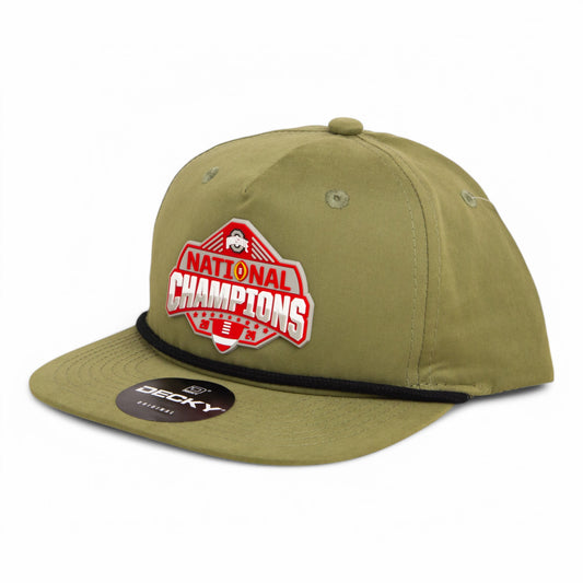 Ohio State Buckeyes 2024 CFP National Champions 3D Classic Rope Hat- Loden/ Black