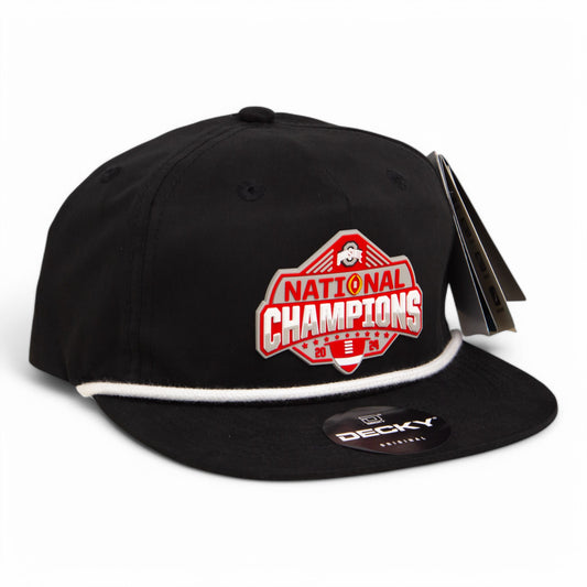 Ohio State Buckeyes 2024 CFP National Champions 3D Classic Rope Hat- Black/ White