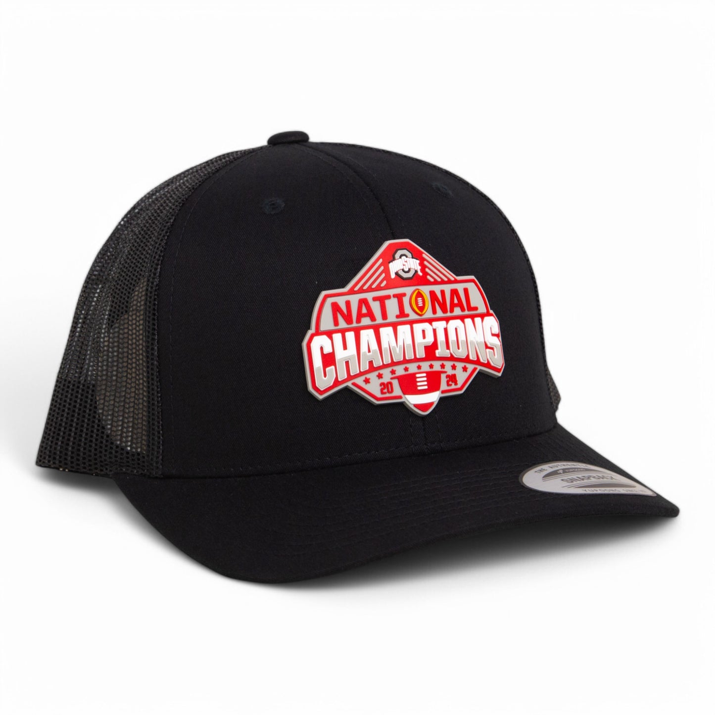 Ohio State Buckeyes 2024 CFP National Champions 3D YP Snapback Trucker Hat- Black