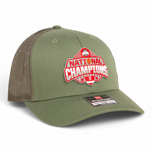 Ohio State Buckeyes 2024 CFP National Champions 3D Snapback Trucker Hat- Loden Green