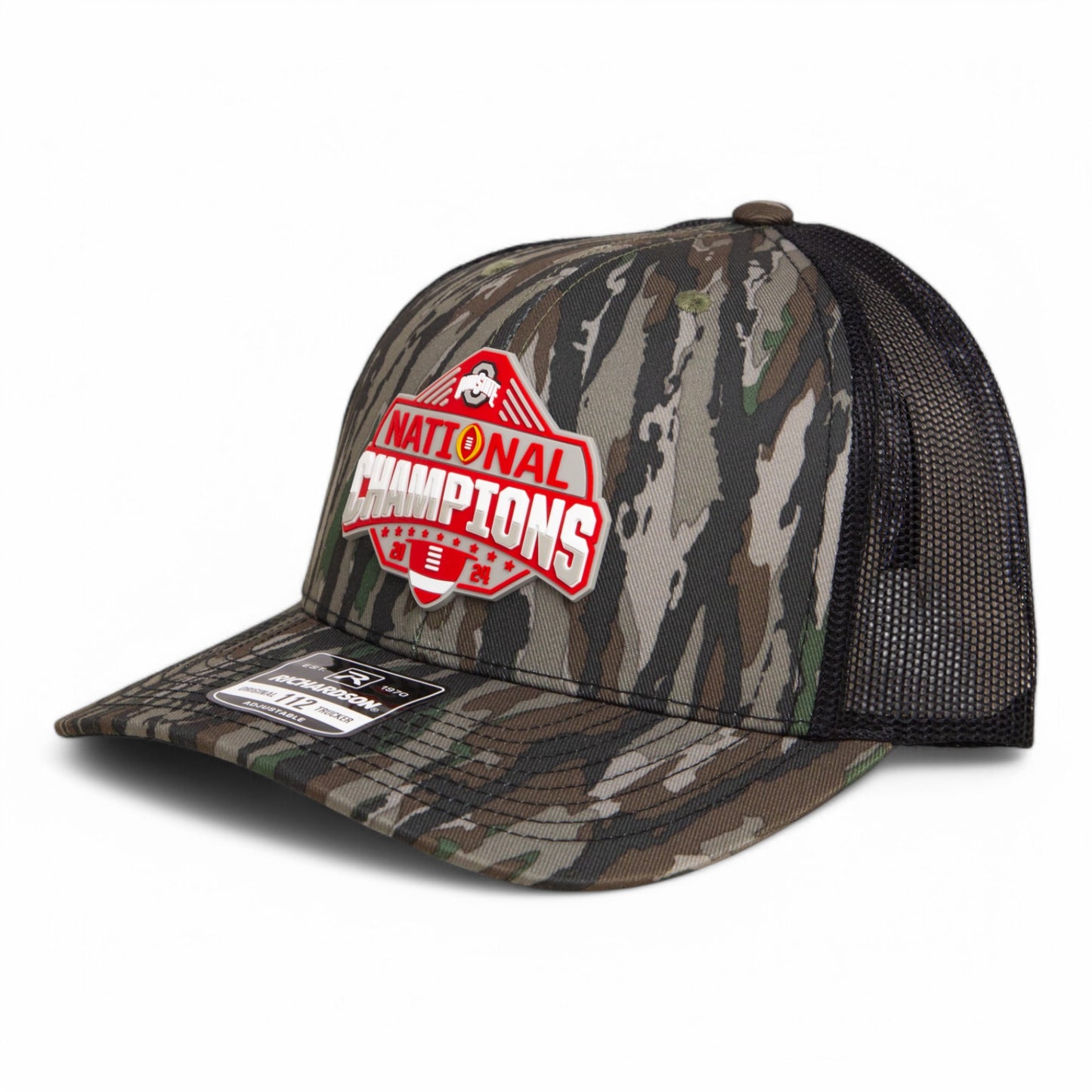 Ohio State Buckeyes 2024 CFP National Champions 3D Snapback Trucker Hat- Realtree Original/ Black