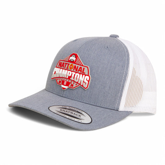 Ohio State Buckeyes 2024 CFP National Champions 3D YP Snapback Trucker Hat- Heather Grey/ White