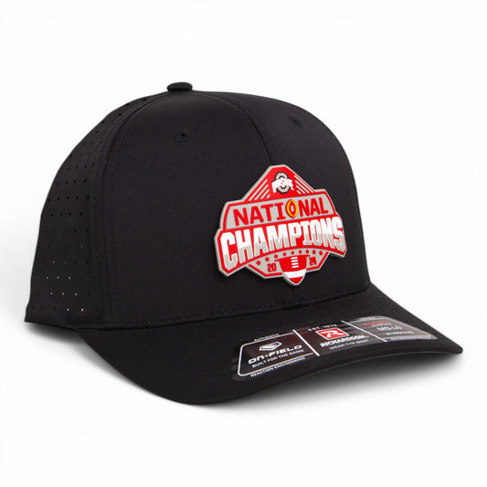 Ohio State Buckeyes 2024 CFP National Champions 3D Laser Perf R-Flex Cap- Black