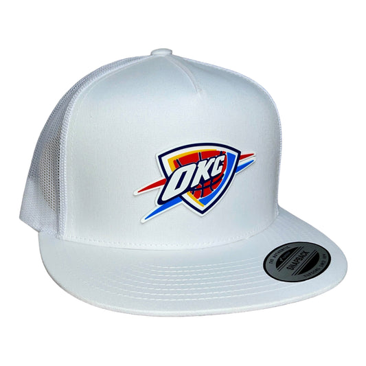 Oklahoma City Thunder 3D YP Snapback Flat Bill Trucker Hat- White