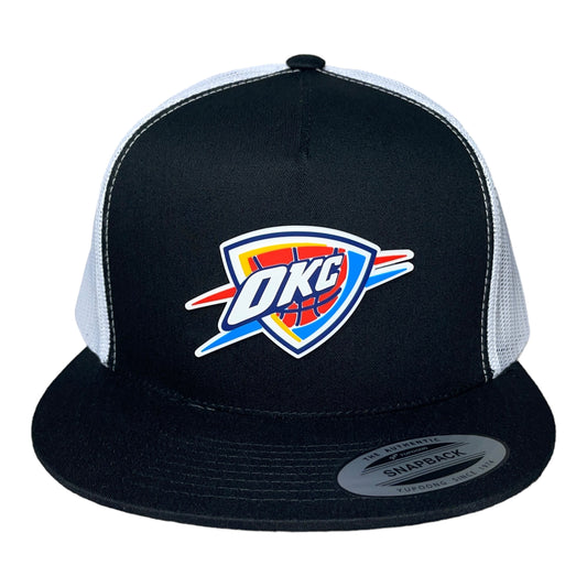 Oklahoma City Thunder 3D YP Snapback Flat Bill Trucker Hat- Black/ White