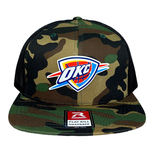 Oklahoma City Thunder 3D Wool Blend Flat Bill Hat- Army Camo/ Black