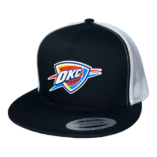 Oklahoma City Thunder 3D YP Snapback Flat Bill Trucker Hat- Black/ White