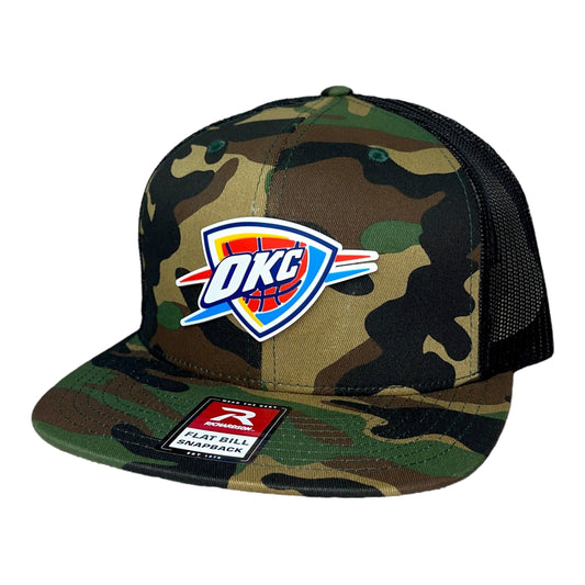 Oklahoma City Thunder 3D Wool Blend Flat Bill Hat- Army Camo/ Black