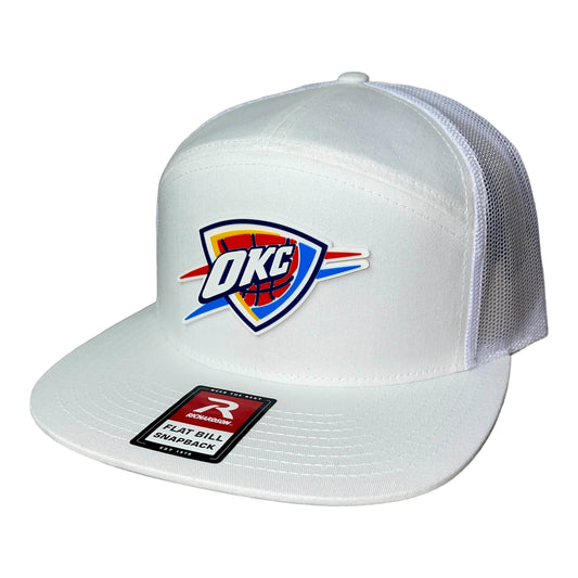 Oklahoma City Thunder 3D Snapback Seven-Panel Flat Bill Trucker Hat- White