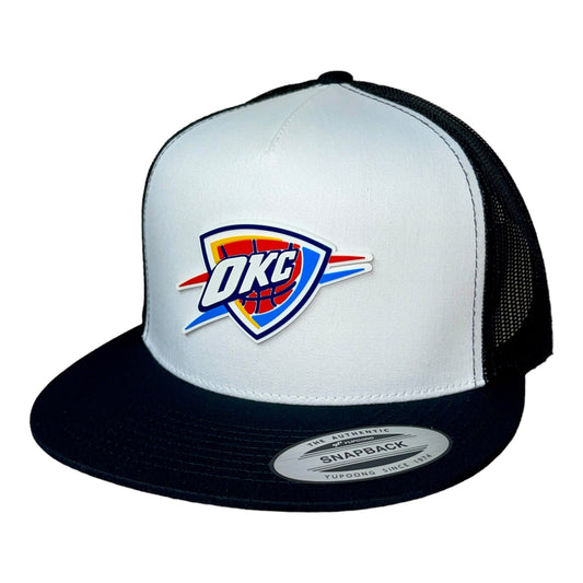 Oklahoma City Thunder 3D YP Snapback Flat Bill Trucker Hat- White/ Black