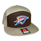 Oklahoma City Thunder 3D Snapback Seven-Panel Flat Bill Trucker Hat- Brown/ Tan