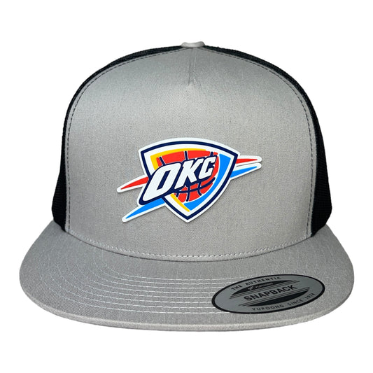 Oklahoma City Thunder 3D YP Snapback Flat Bill Trucker Hat- Silver/ Black