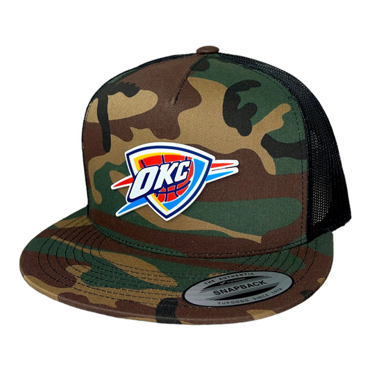 Oklahoma City Thunder 3D YP Snapback Flat Bill Trucker Hat- Army Camo/ Black